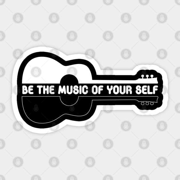 be the music of your self guitar quote Sticker by yassinnox